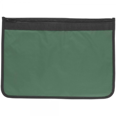 Image of Nylon Document Wallets - Green / Black Edging